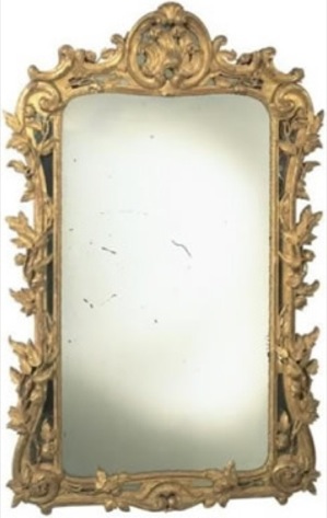 A Beautiful Louis XV Rocaille Giltwood Mirror
